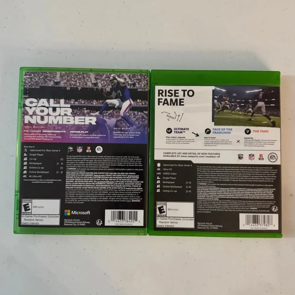 XBOX Series X Xbox 1 Madden24 and Madden21 Football Video Game Sport Gamer